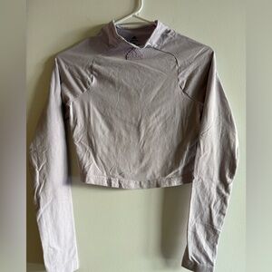 Adidas Women's Light Mauve Long Sleeve cropped tee